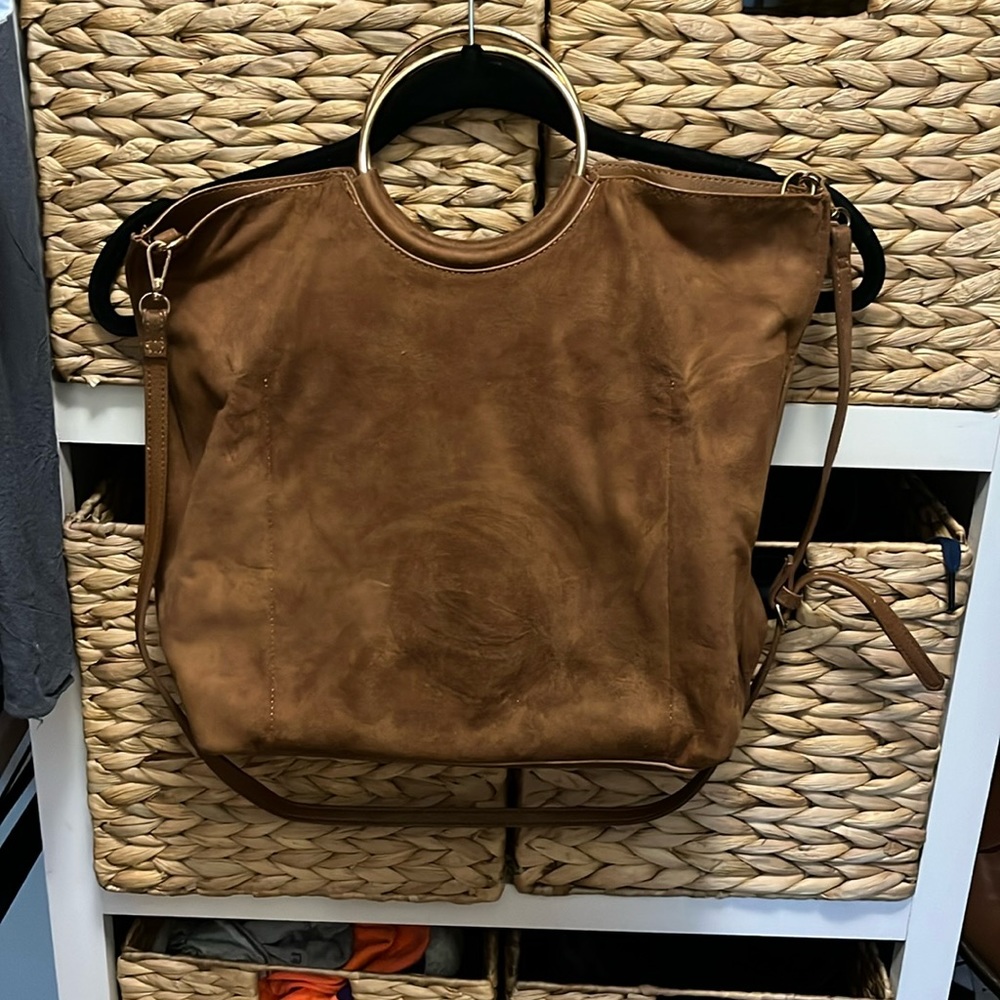 Banana Republic suede and gold purse